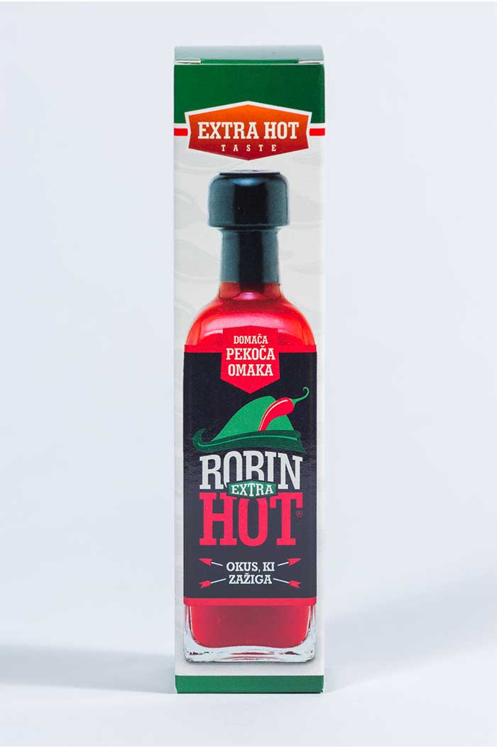 Robin Hot Extra Hot 100 ml – slovenska naravna pekoča omaka iz trajnostno pridelanih čilijev