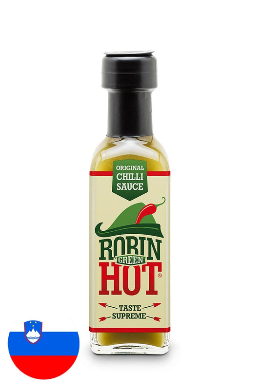 Robin Hot Green 100 ml – slovenska zelena pekoča omaka z naravnimi sestavinami