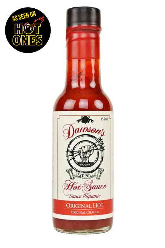 Steklenička Dawson’s Original Hot Sauce – pekoča omaka iz Kanade, znana iz Hot Ones sezone 5