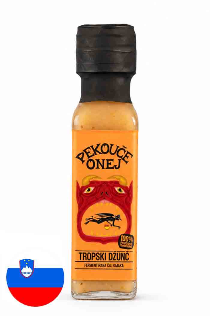 Pekouče Onej Tropski Džünč fermentirana čili omaka z ananasom, mangom in Habanero čiliji